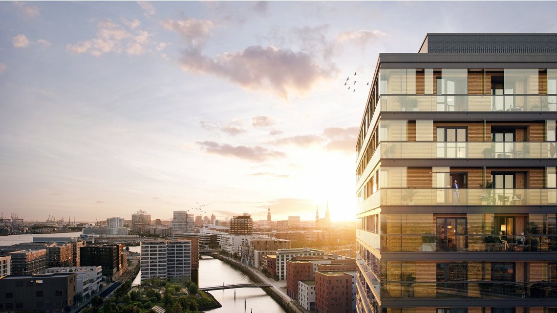 As the tallest timber-construction building in Germany, ROOTS in Hamburg is truly a landmark project! The SOLITEX ADHERO membrane from pro clima is being used to protect the timber components from the elements during the construction period.