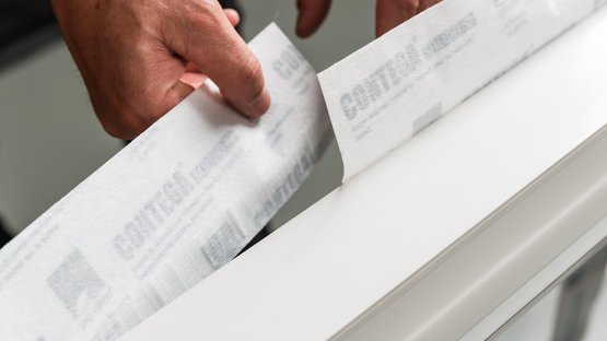 4. Stick the tape all around the window frame